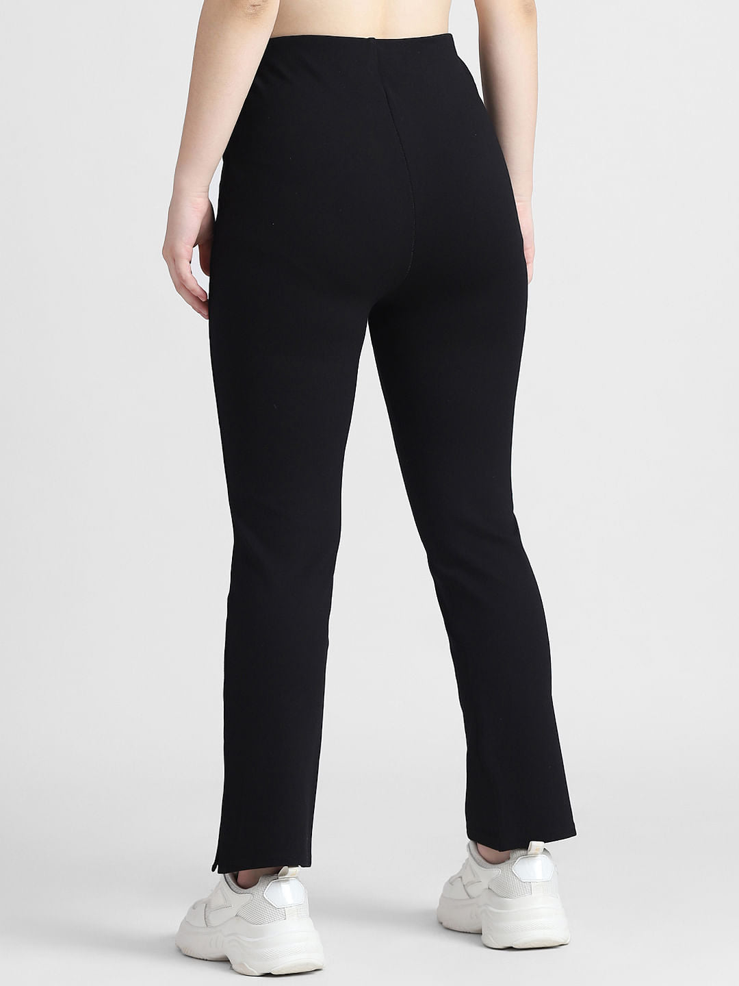 Black High Rise Knitted Skinny Legging