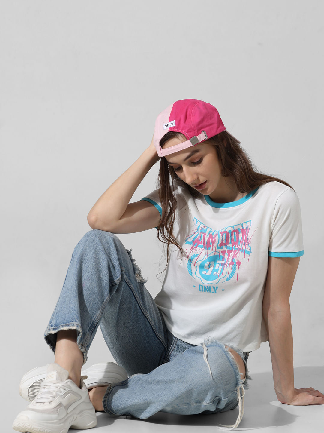 White Printed Cotton T-Shirt