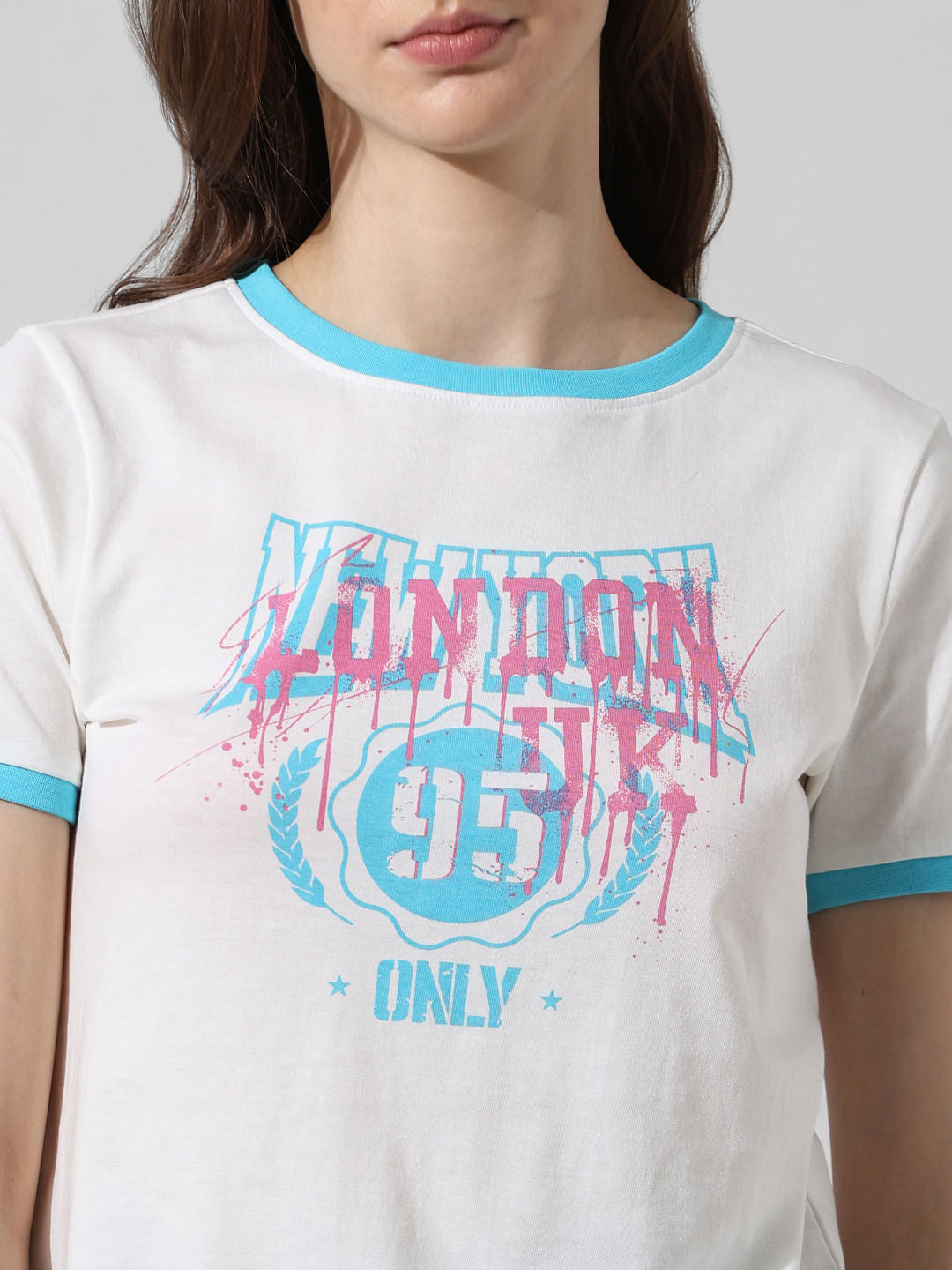 White Printed Cotton T-Shirt