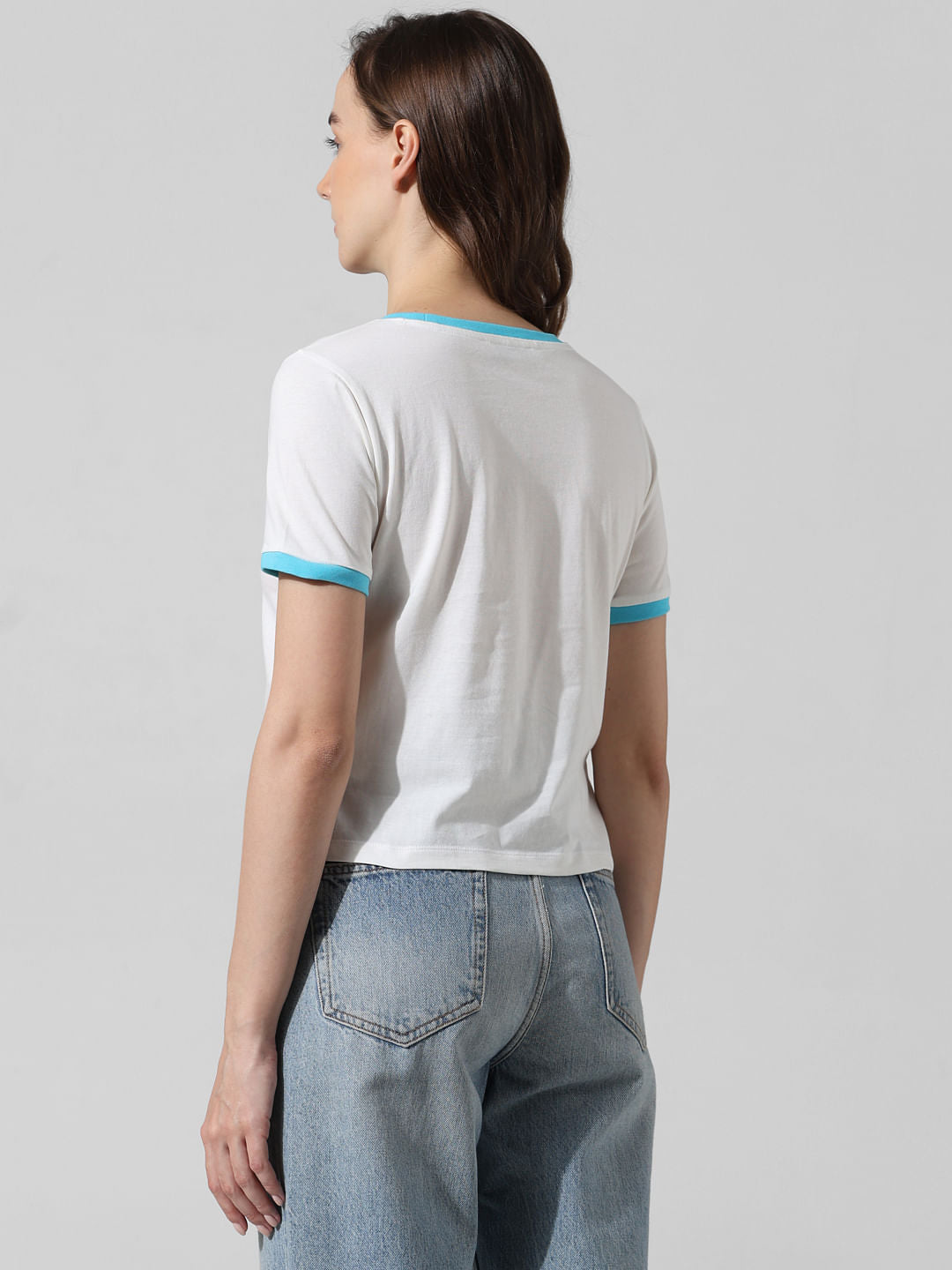 White Printed Cotton T-Shirt
