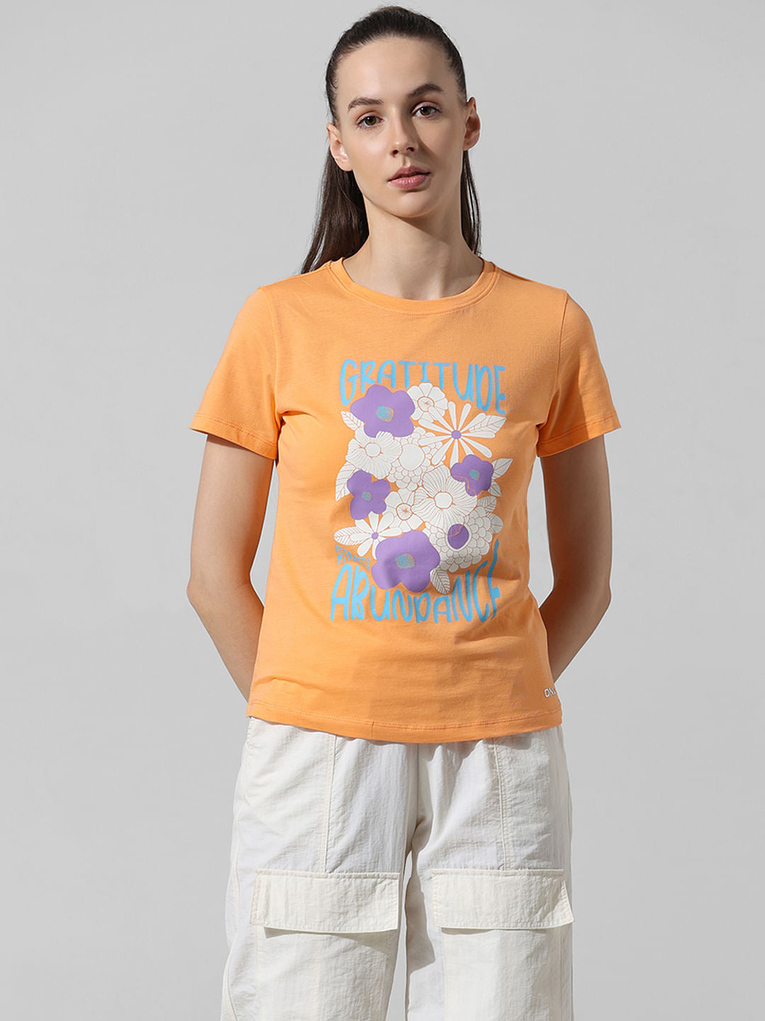 Orange Printed T-Shirt