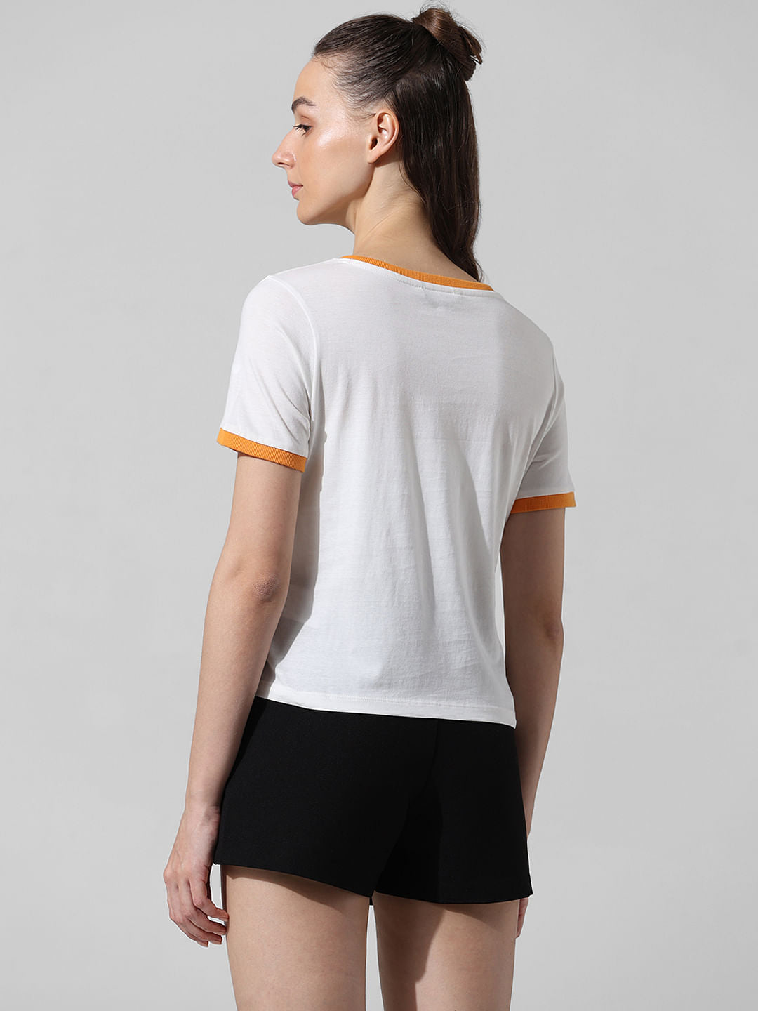 White Printed Cotton T-Shirt