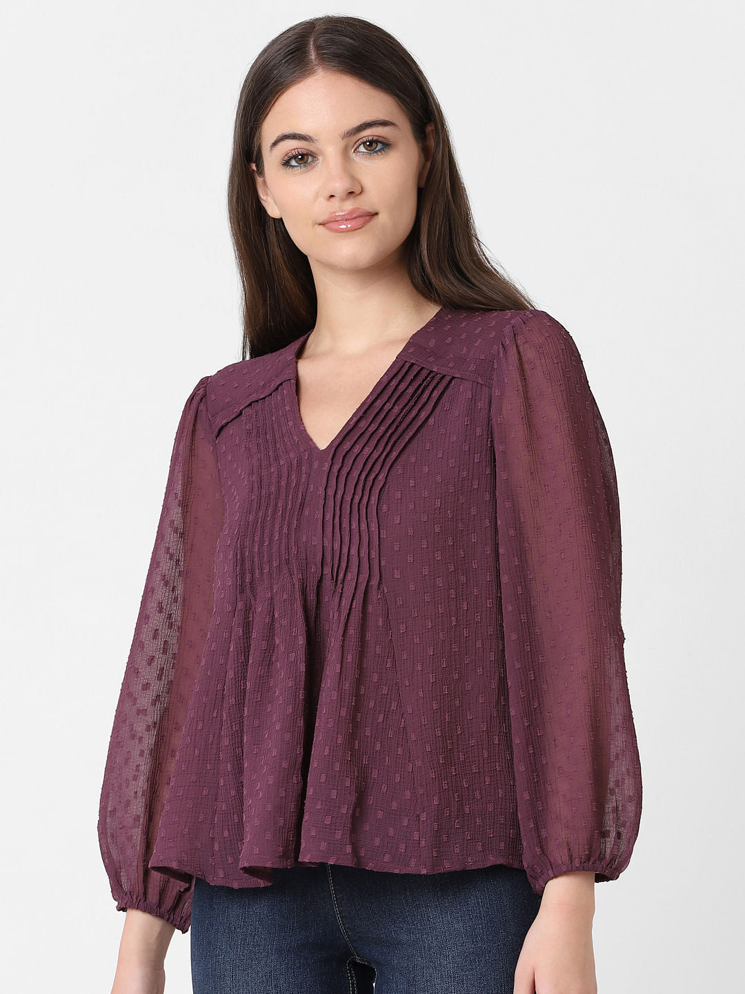 Dark Purple Textured Top