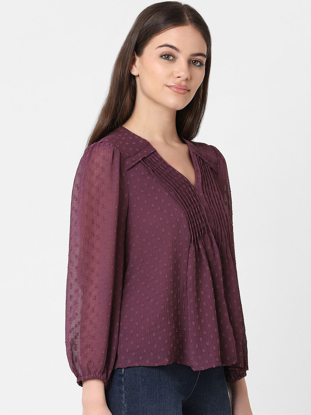 Dark Purple Textured Top