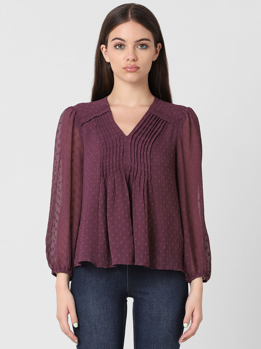 Dark Purple Textured Top