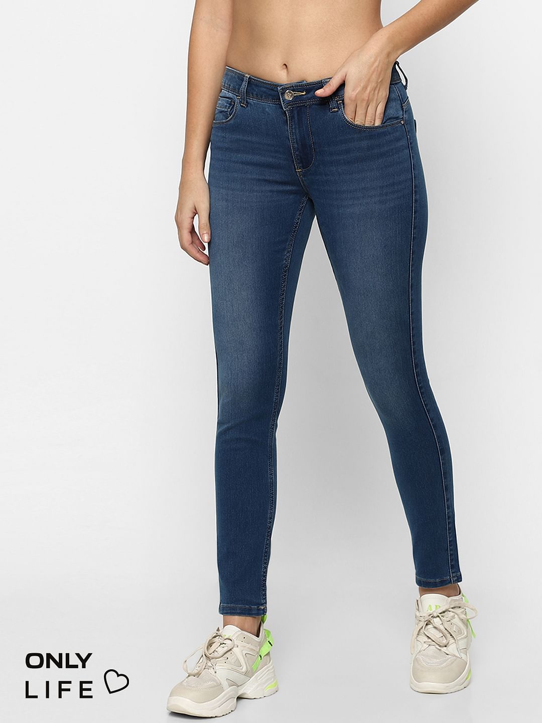 Blue High Rise Skinny Jeans