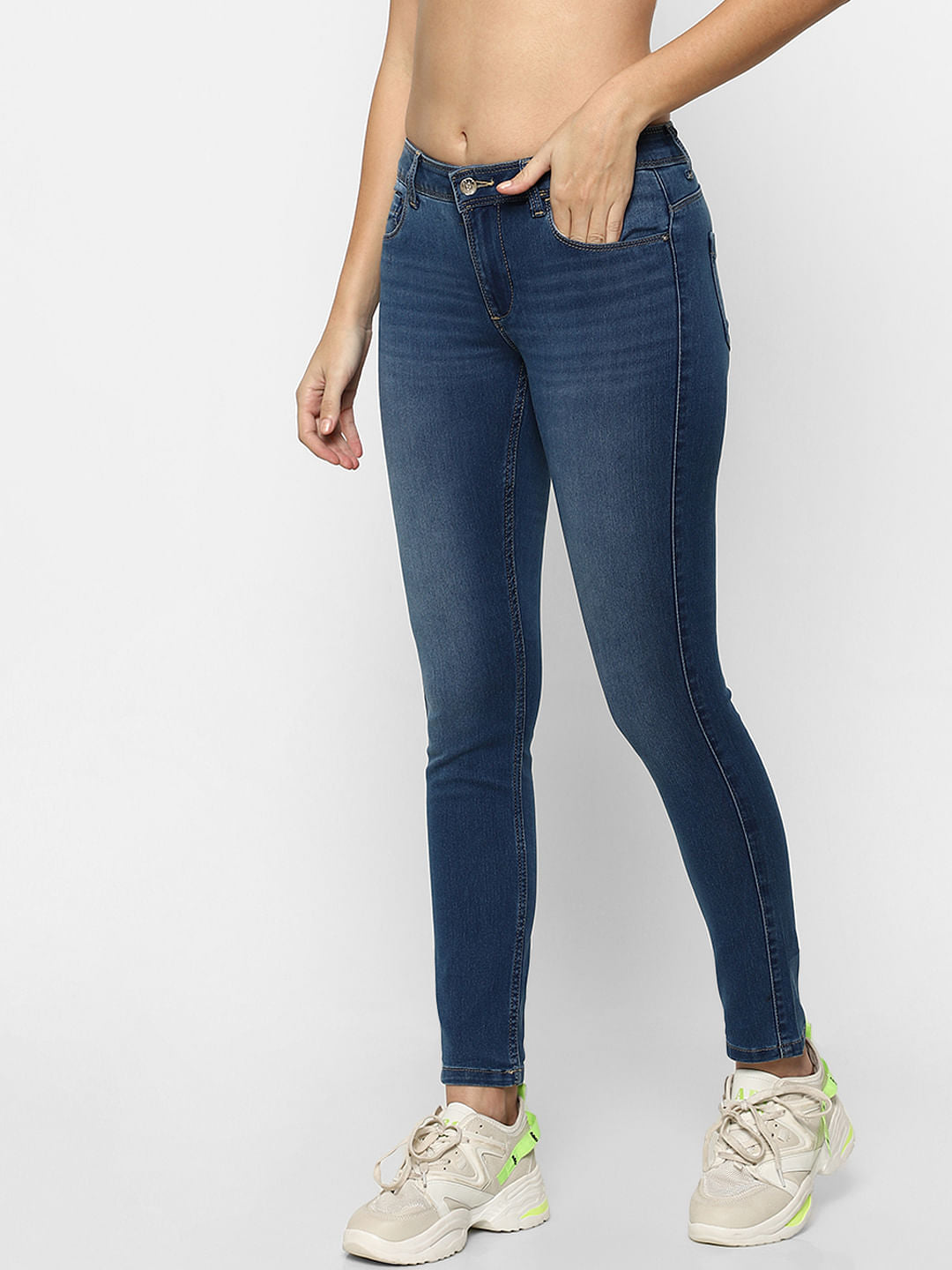 Blue High Rise Skinny Jeans