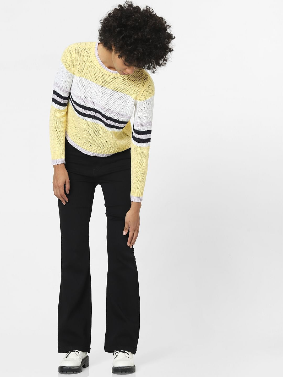 Yellow Colourblocked Pullover