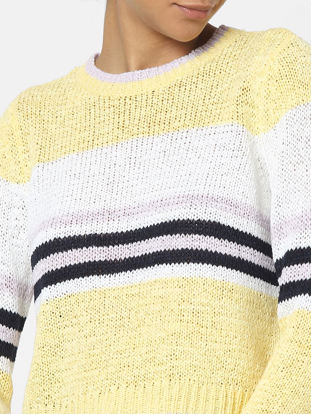 Yellow Colourblocked Pullover