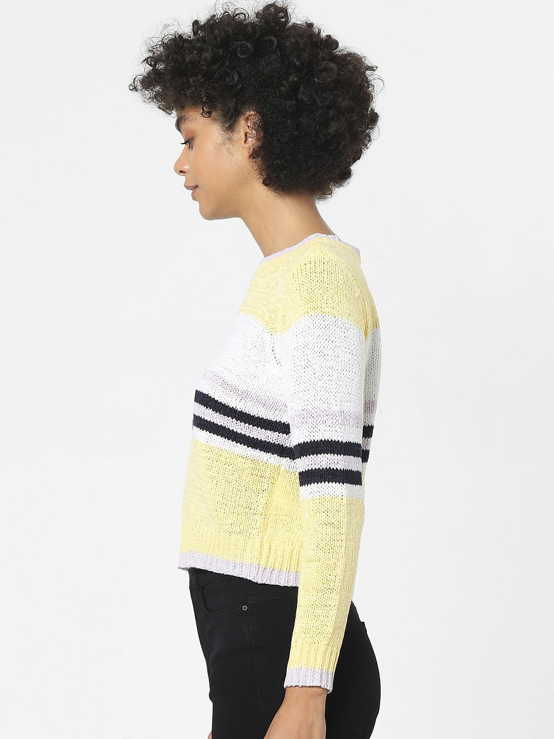 Yellow Colourblocked Pullover
