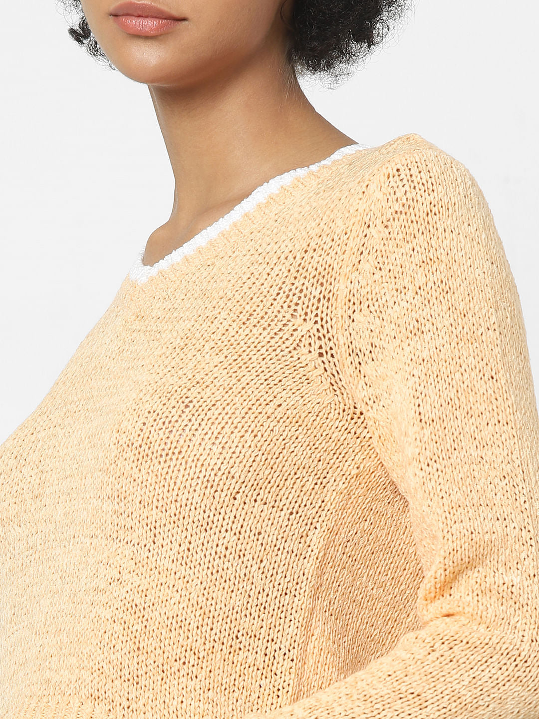 Peach V-Neck Pullover