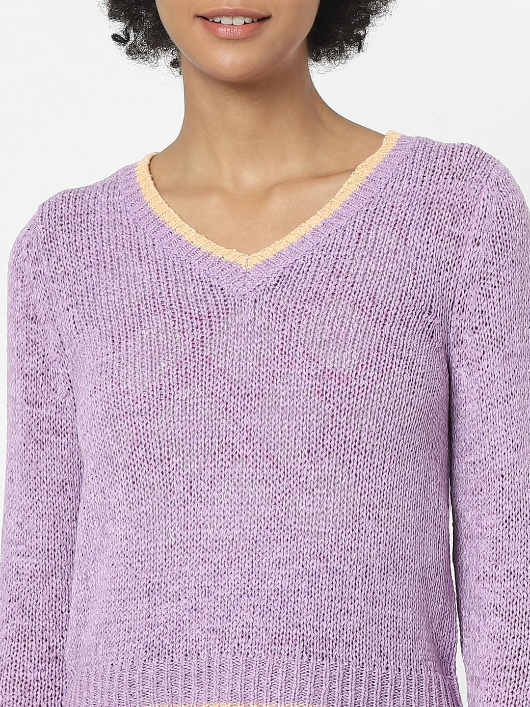Purple V-Neck Pullover