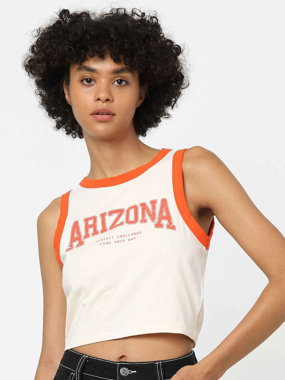 Beige Cropped Tank Top