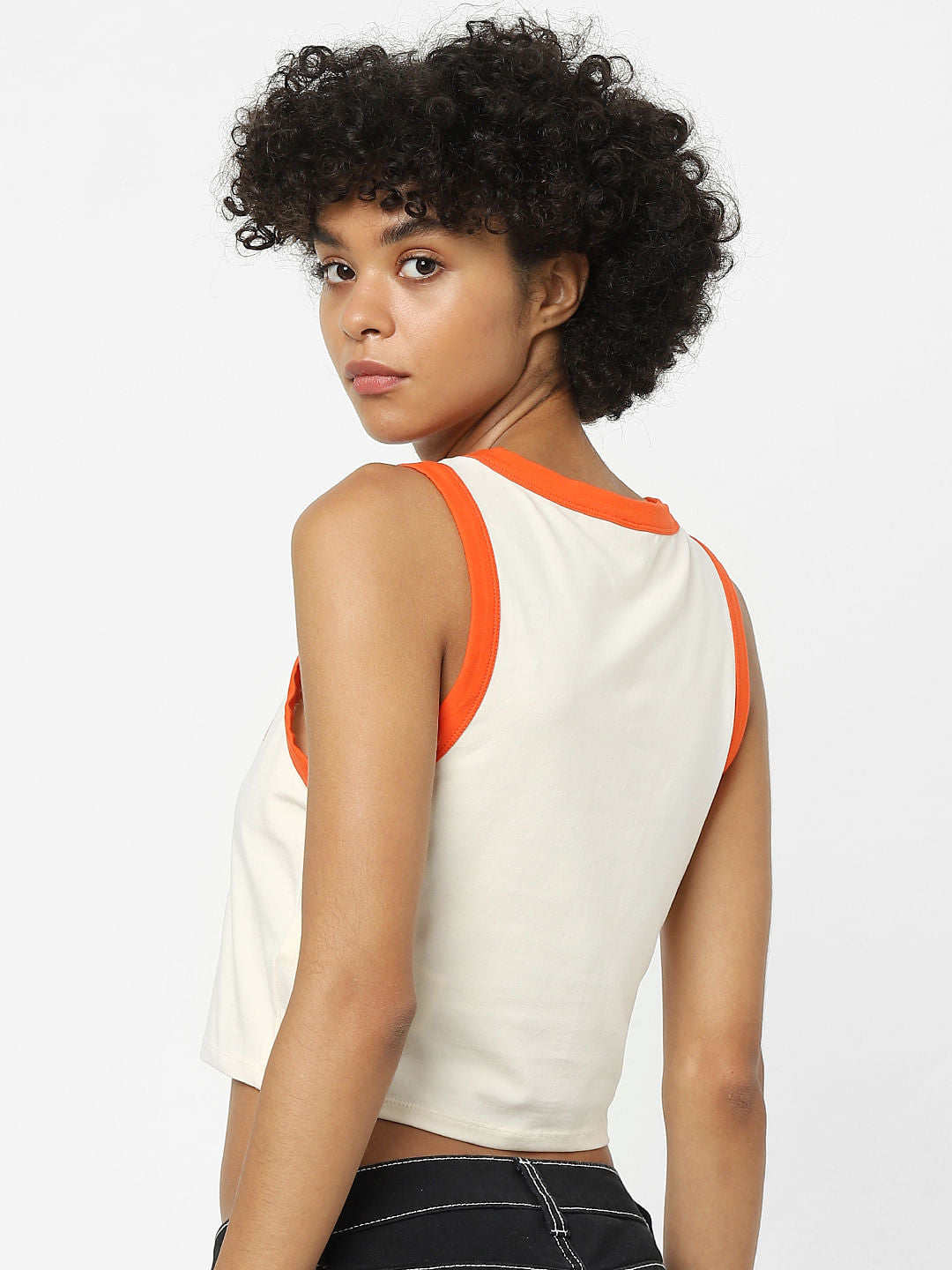 Beige Cropped Tank Top