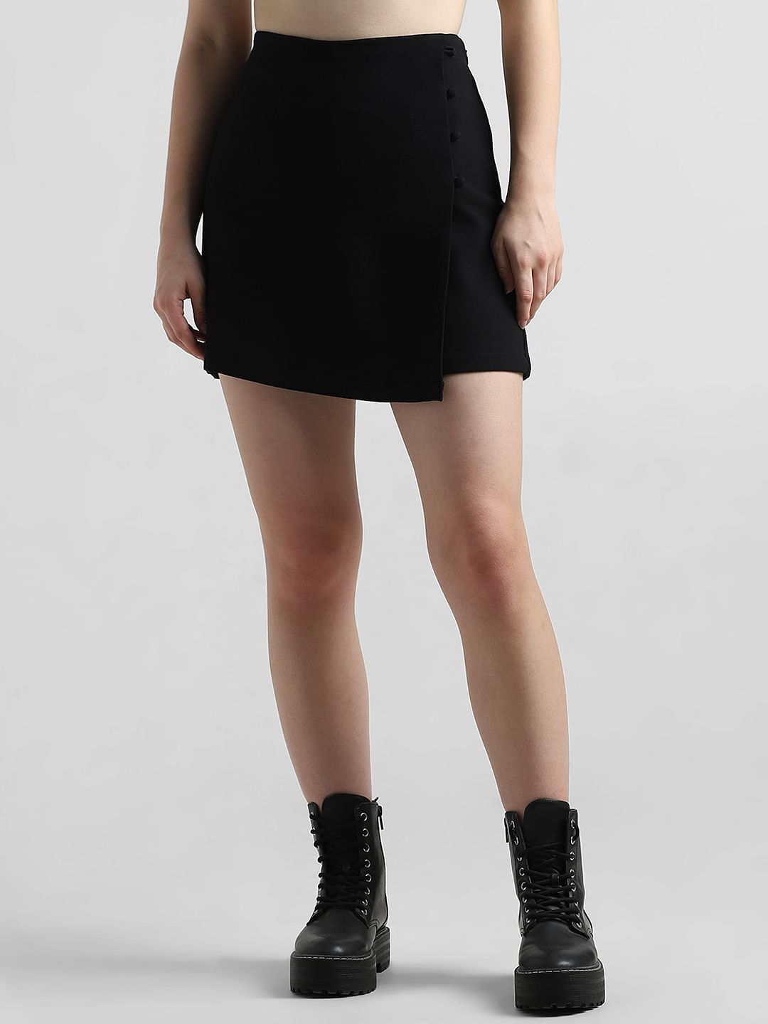Black High Rise Skorts