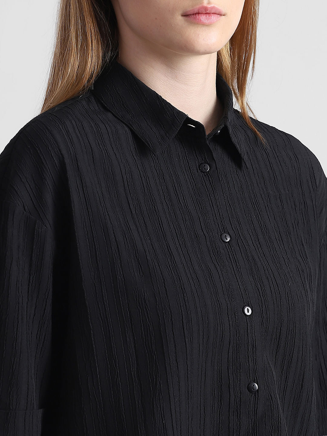 Black Textured Shirt