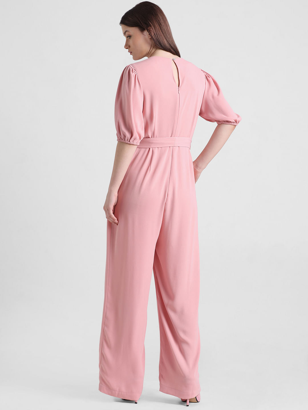 Pink Tie-Up Belt Jumpsuit