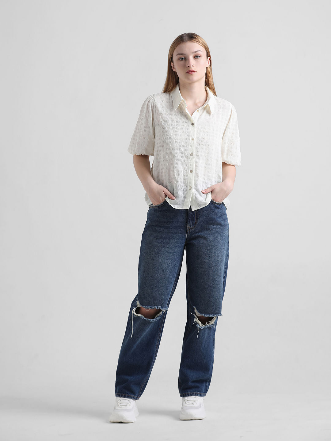 Beige Textured Shirt