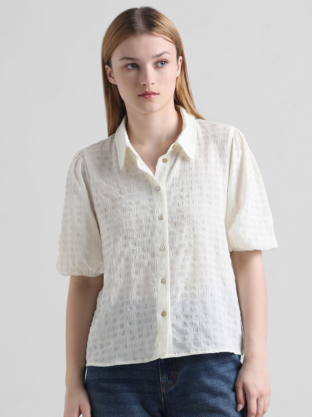 Beige Textured Shirt