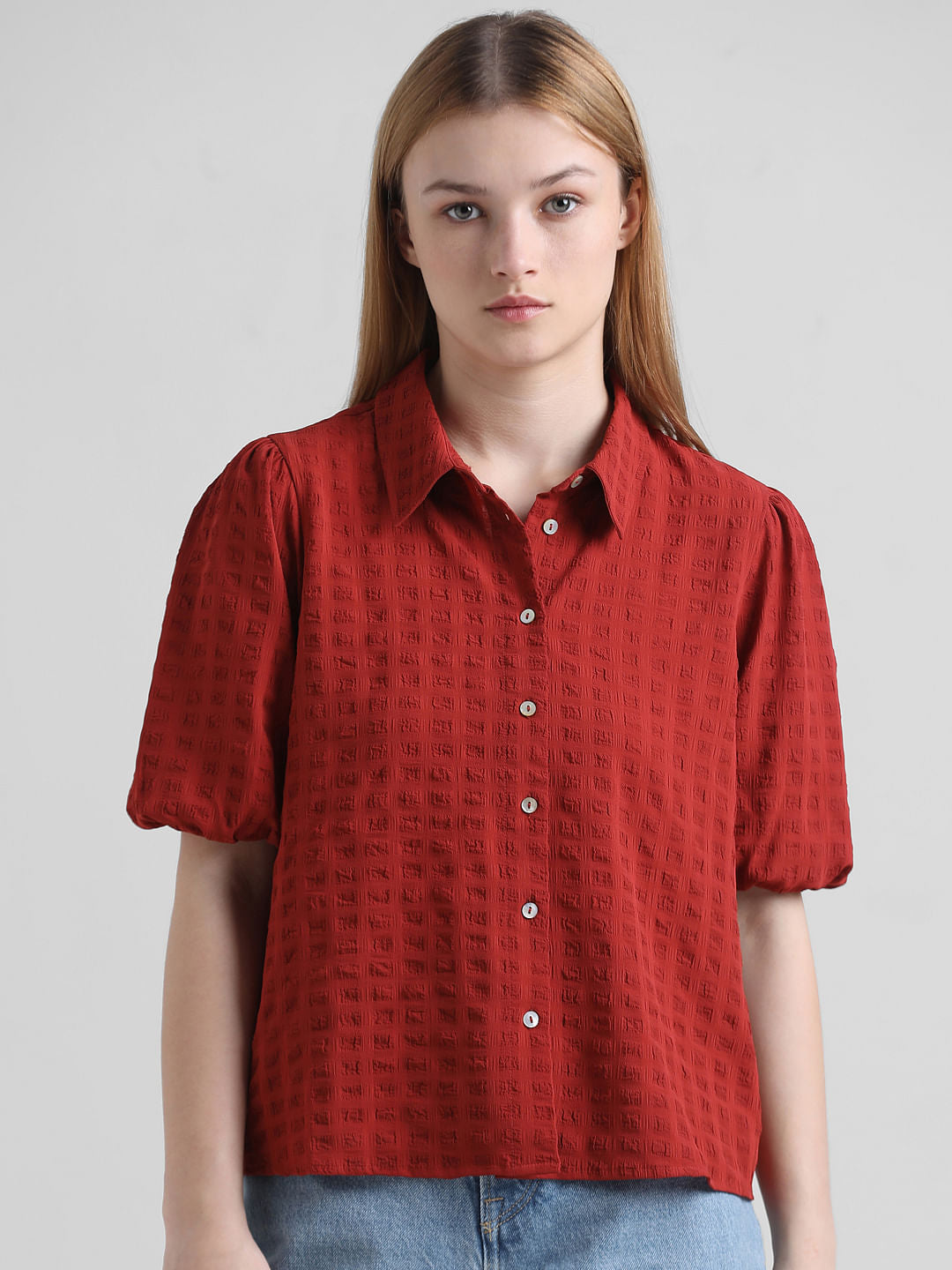 Red Textured Shirt