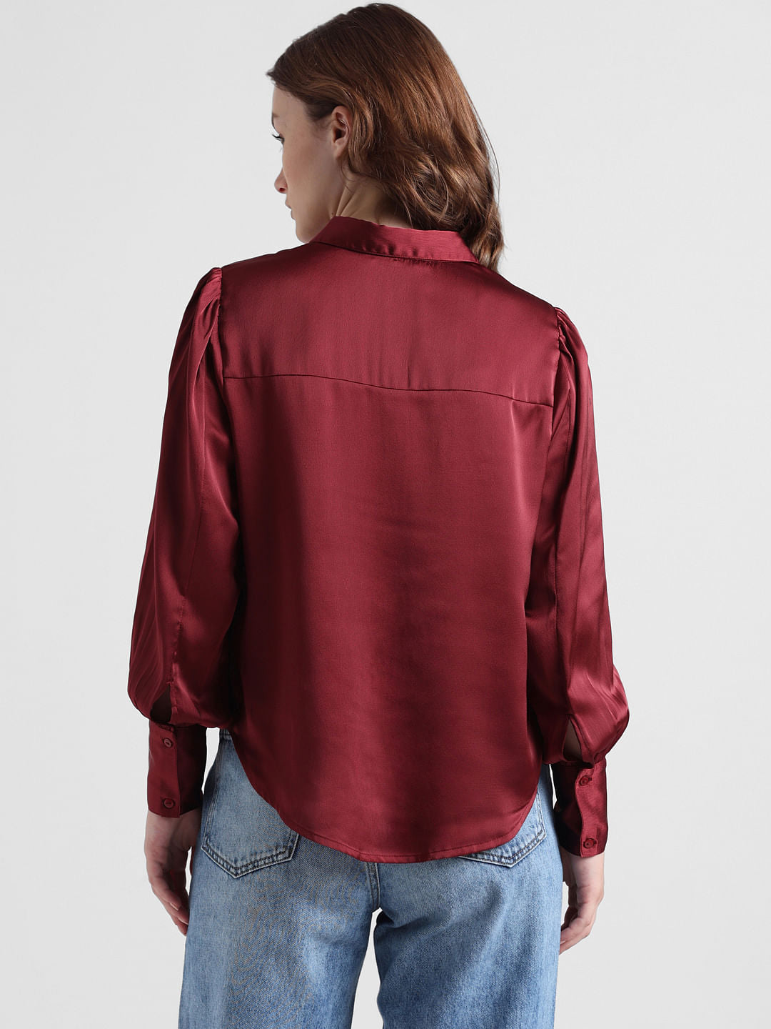 Maroon Satin Shirt