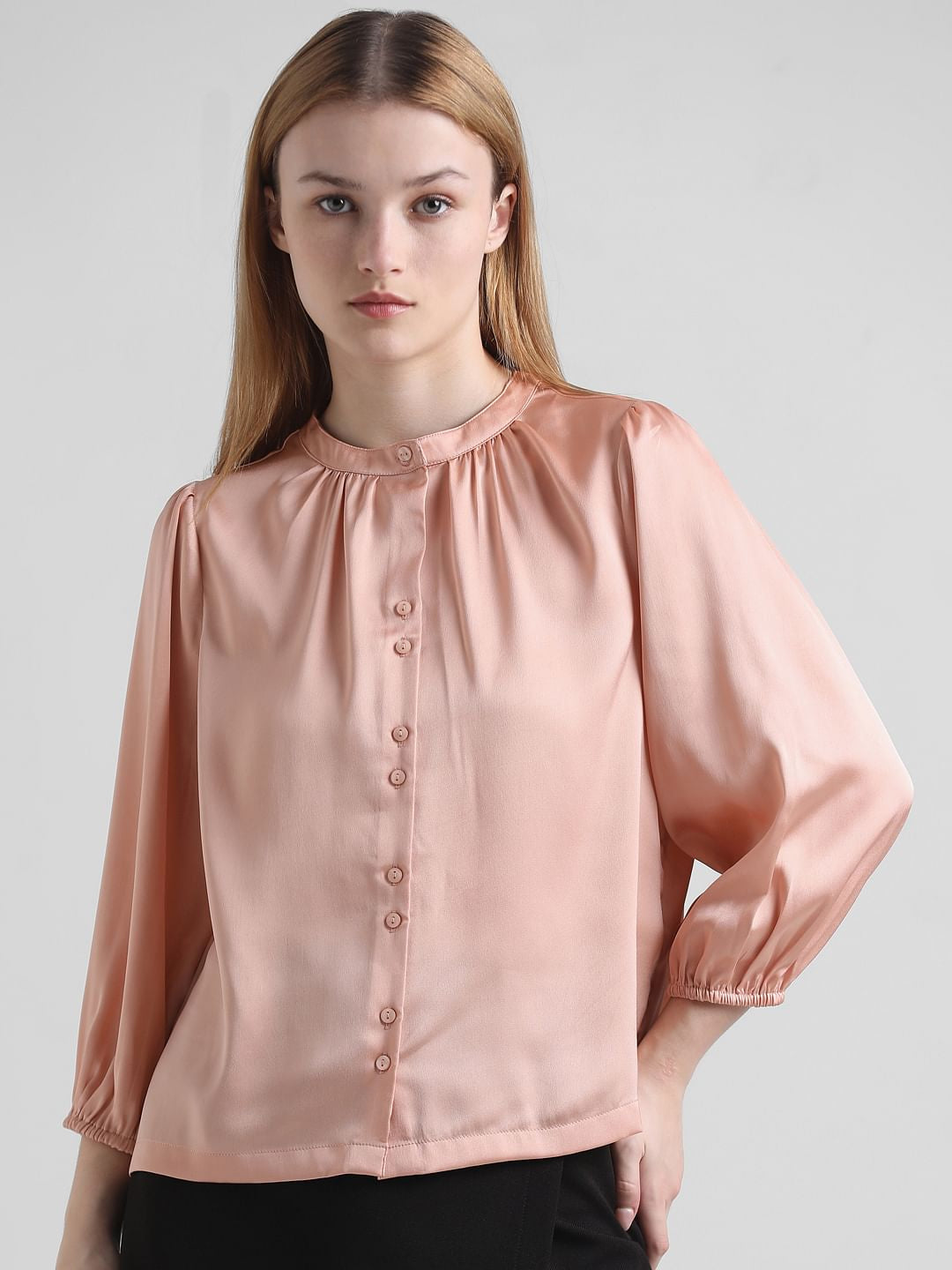 Pink Satin Shirt