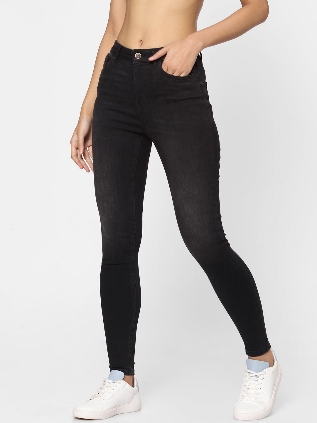 Black High Rise Skinny Jeans