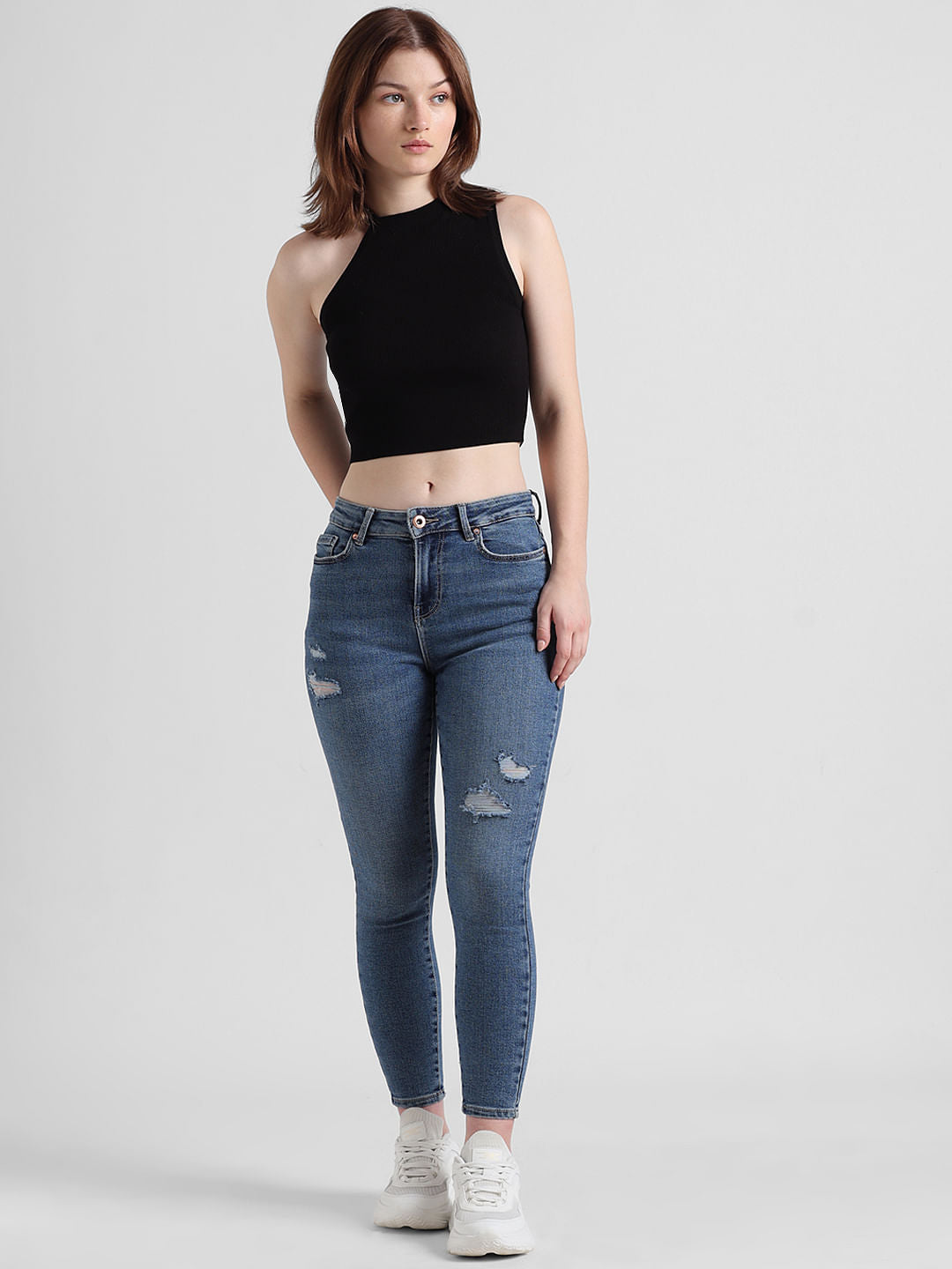 Black Ribbed Knit Top