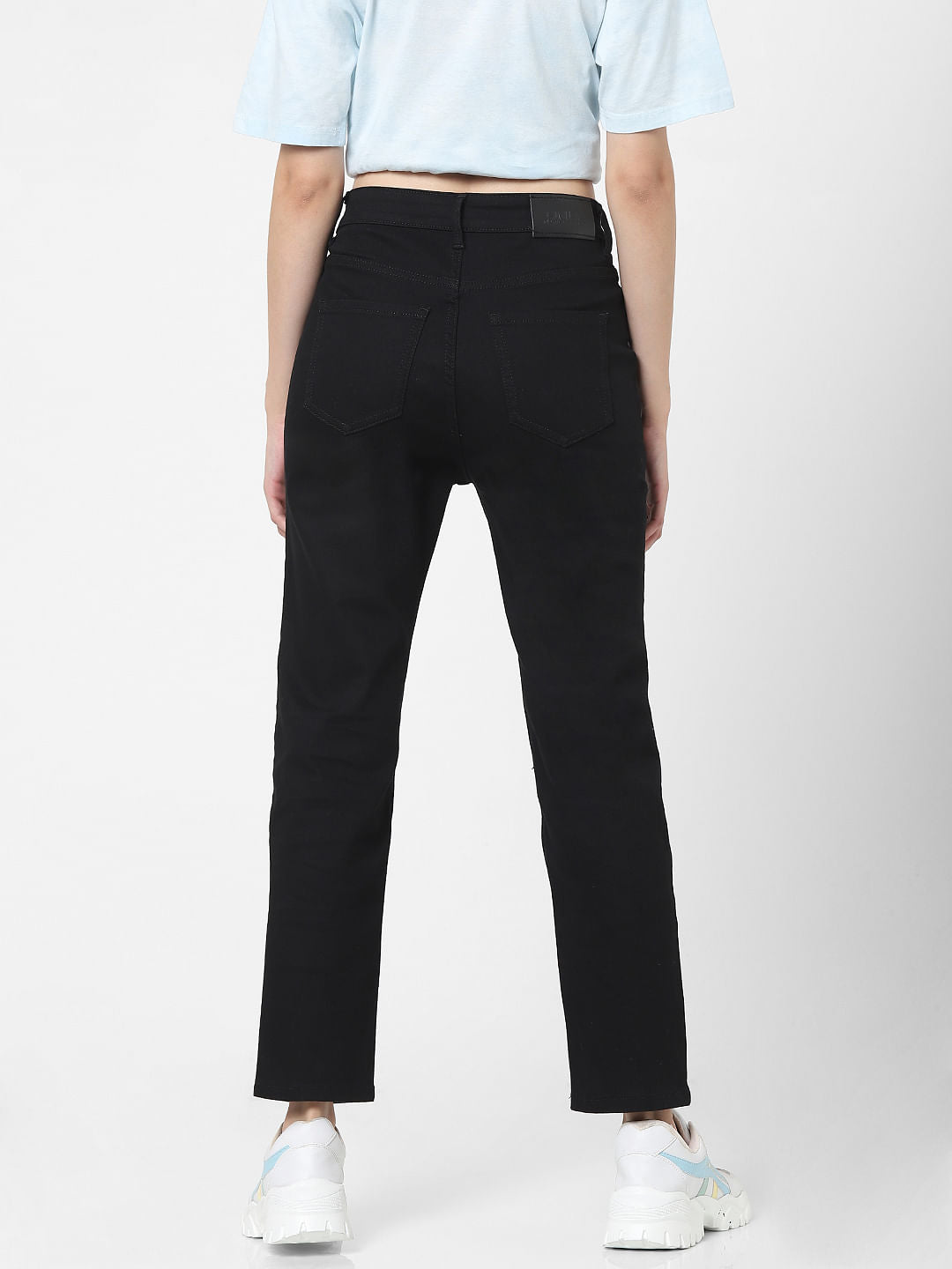 Black High Rise Flared Jeans