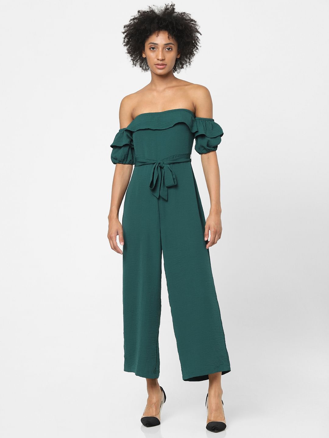 Green Off-Shoulder Jumpsuit
