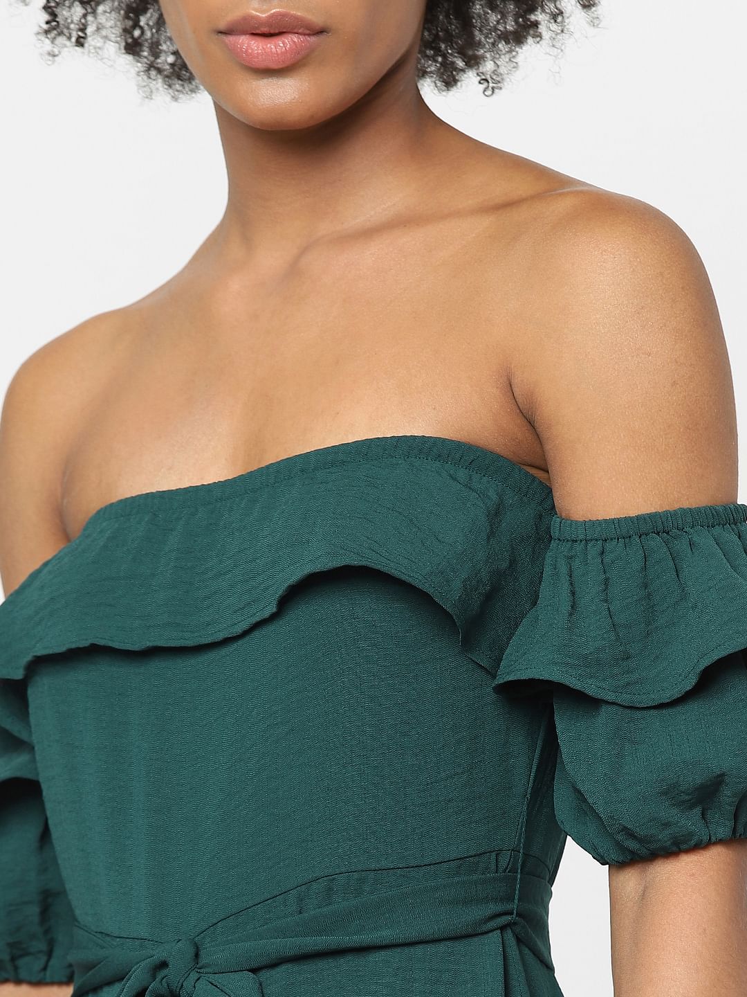 Green Off-Shoulder Jumpsuit