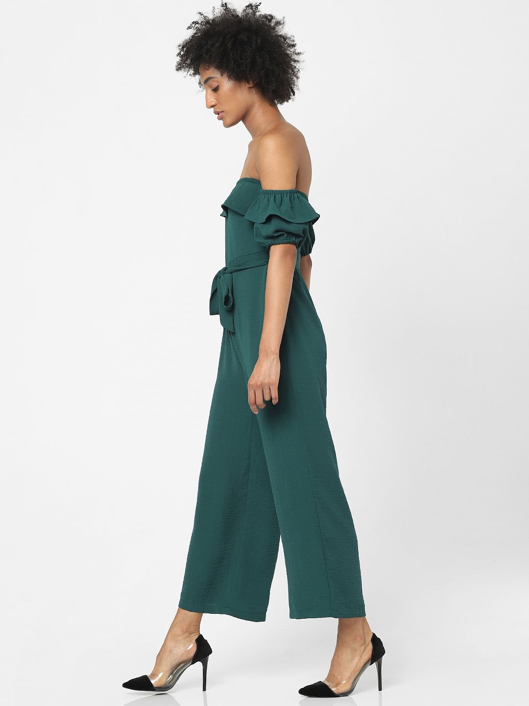 Green Off-Shoulder Jumpsuit
