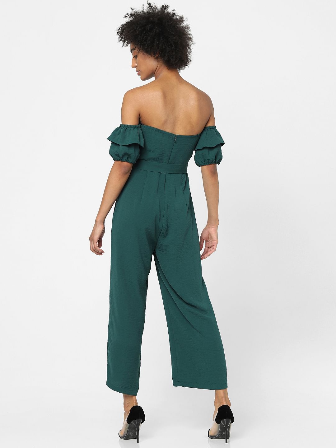 Green Off-Shoulder Jumpsuit