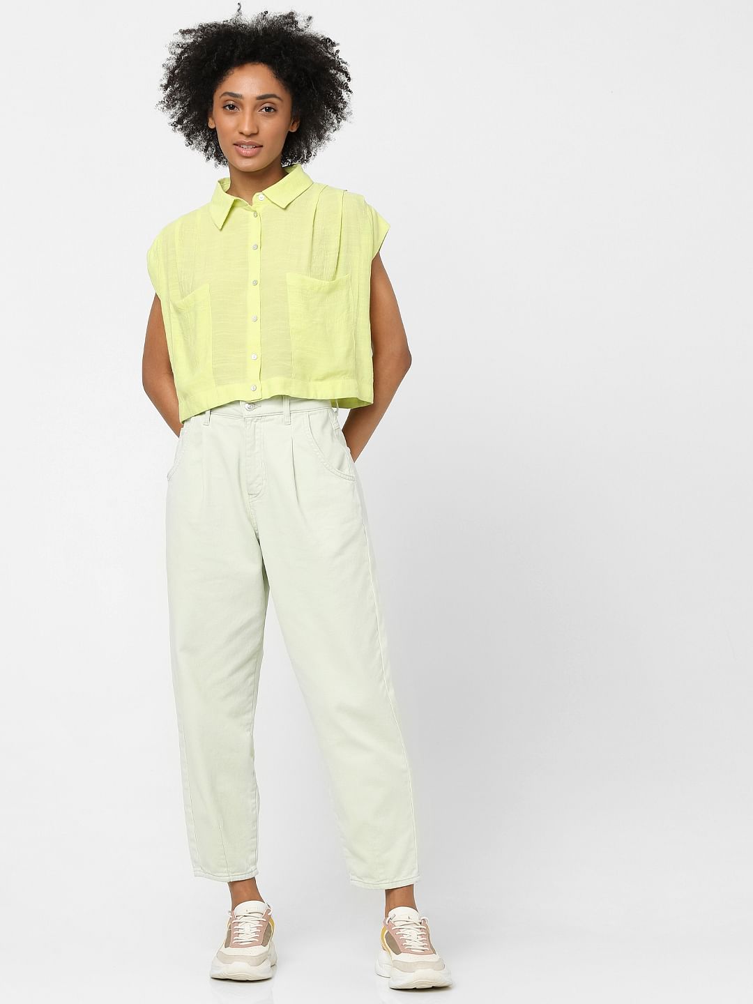 Green Cropped Shirt