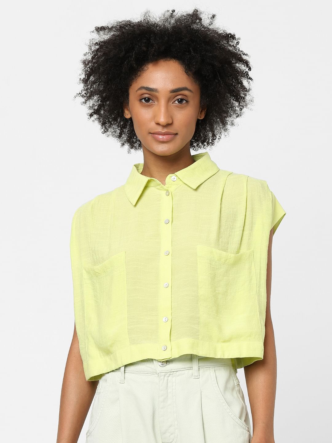 Green Cropped Shirt