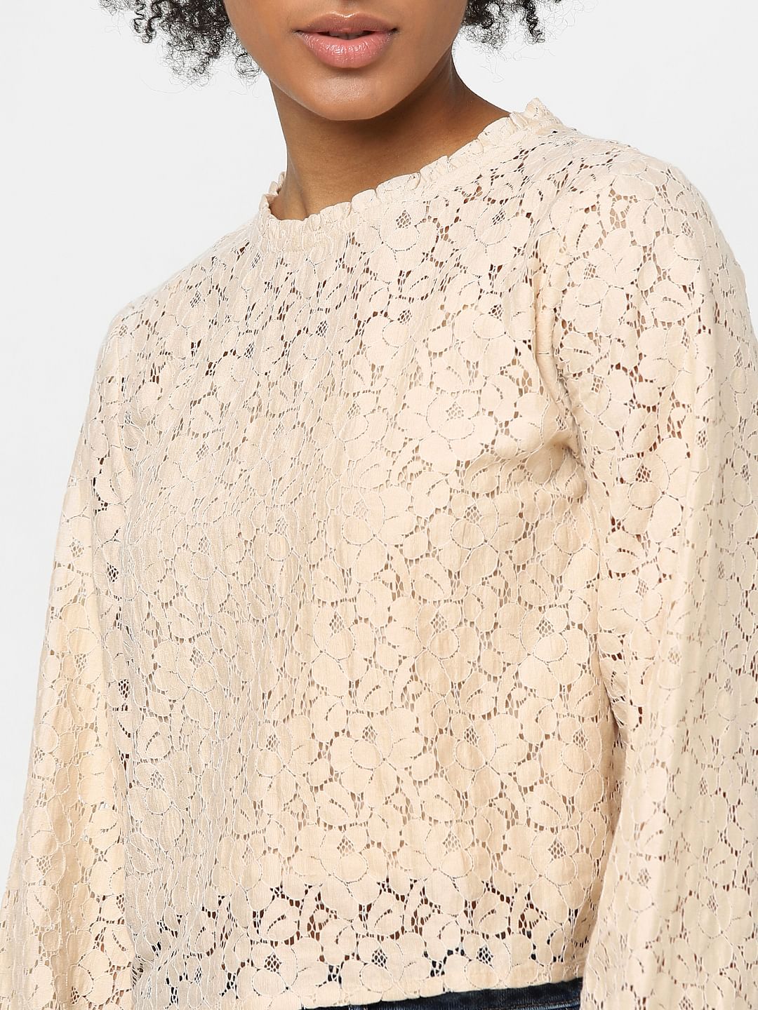 Beige Lace Top
