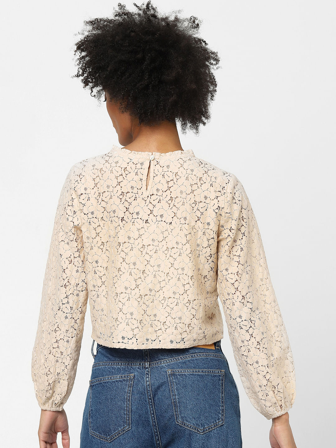 Beige Lace Top