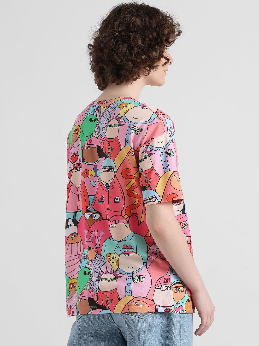 Flabjacks Pink Printed Cotton T-Shirt