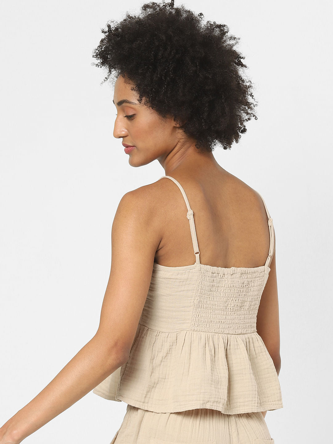 Beige Textured Co-Ord Top