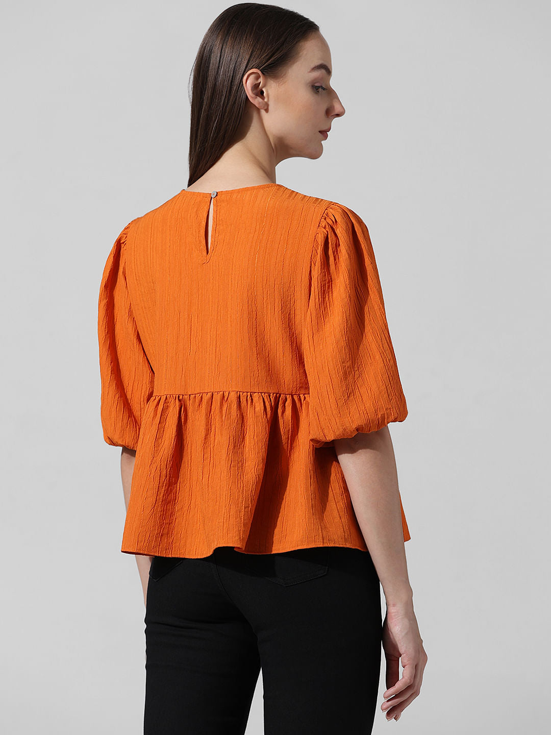 Orange Peplum Top