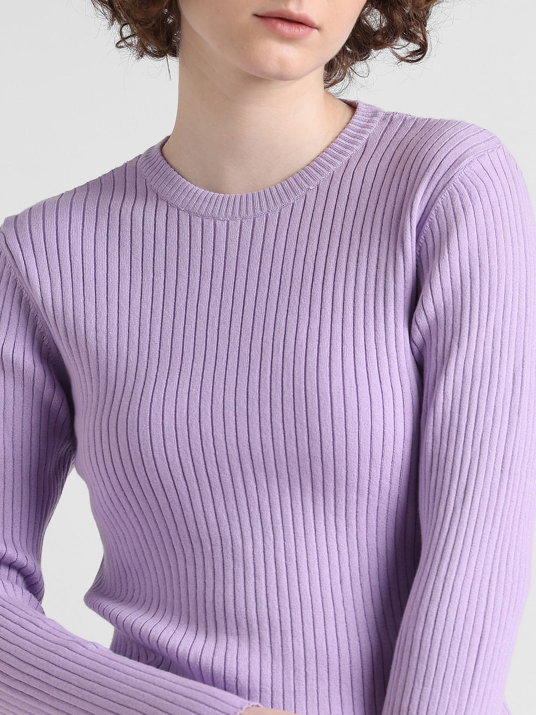 Lavender Ribbed Knit Top