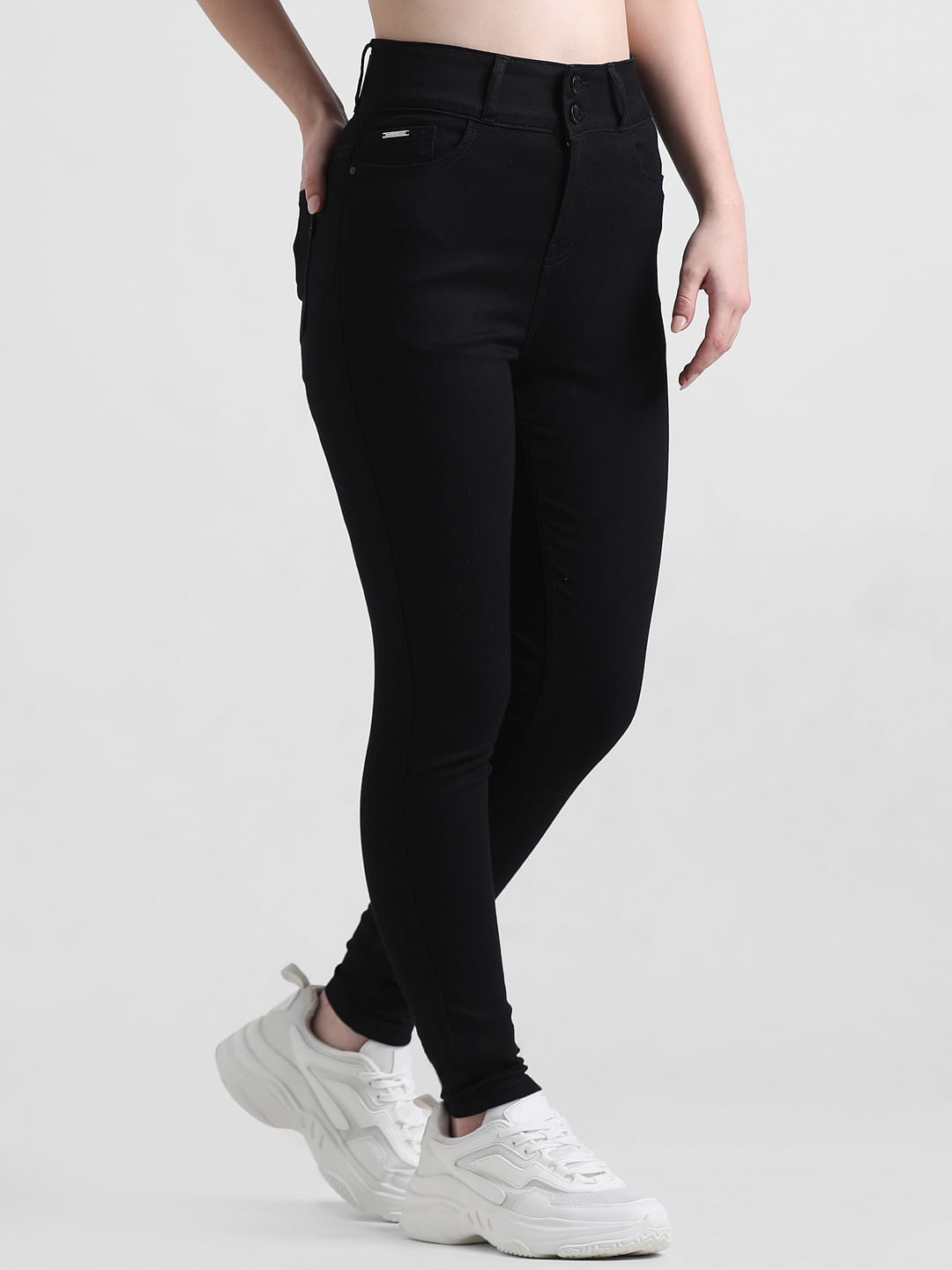 Black High Rise Piper Skinny Fit Jeans