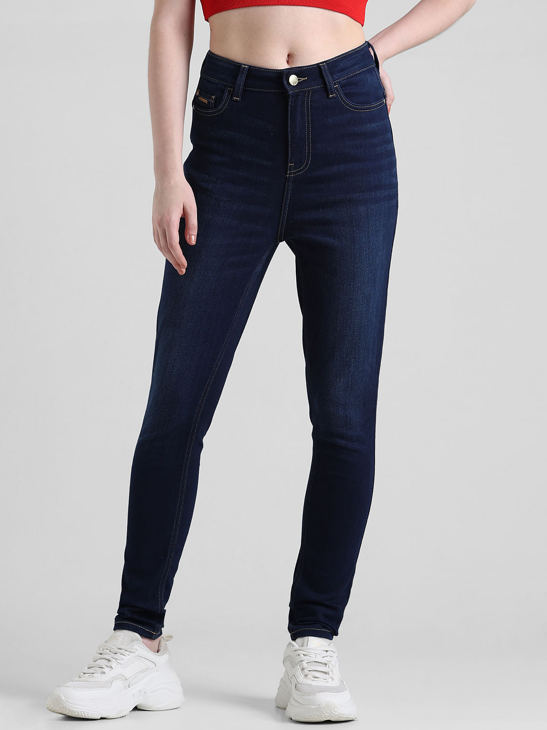 Dark Blue High Rise Piper Skinny Jeans