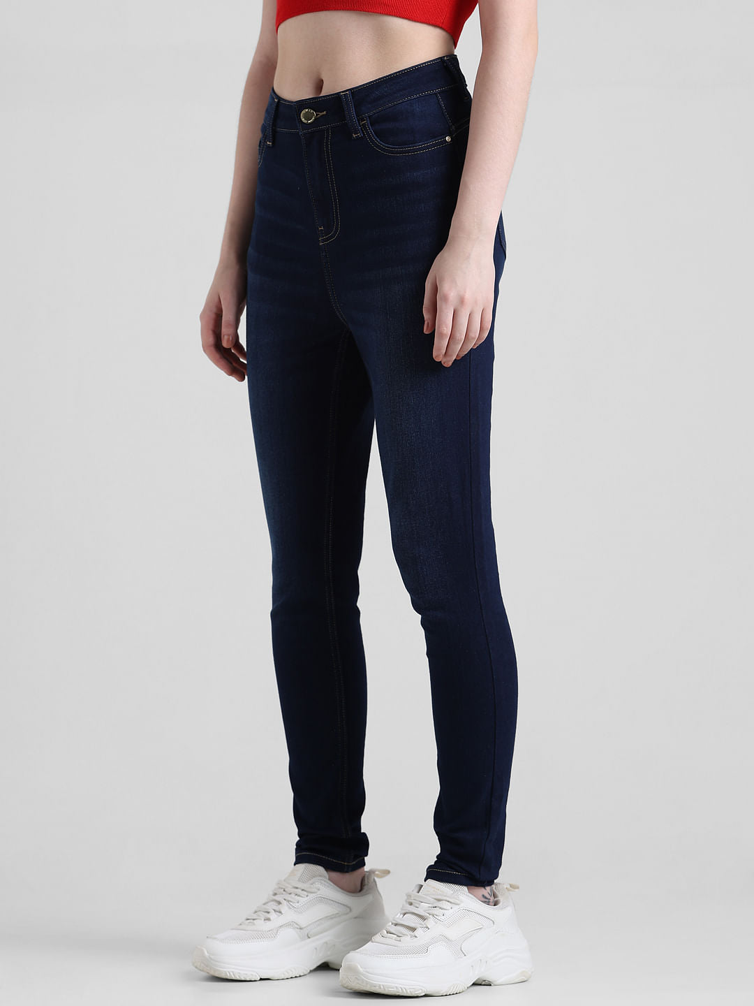 Dark Blue High Rise Piper Skinny Jeans