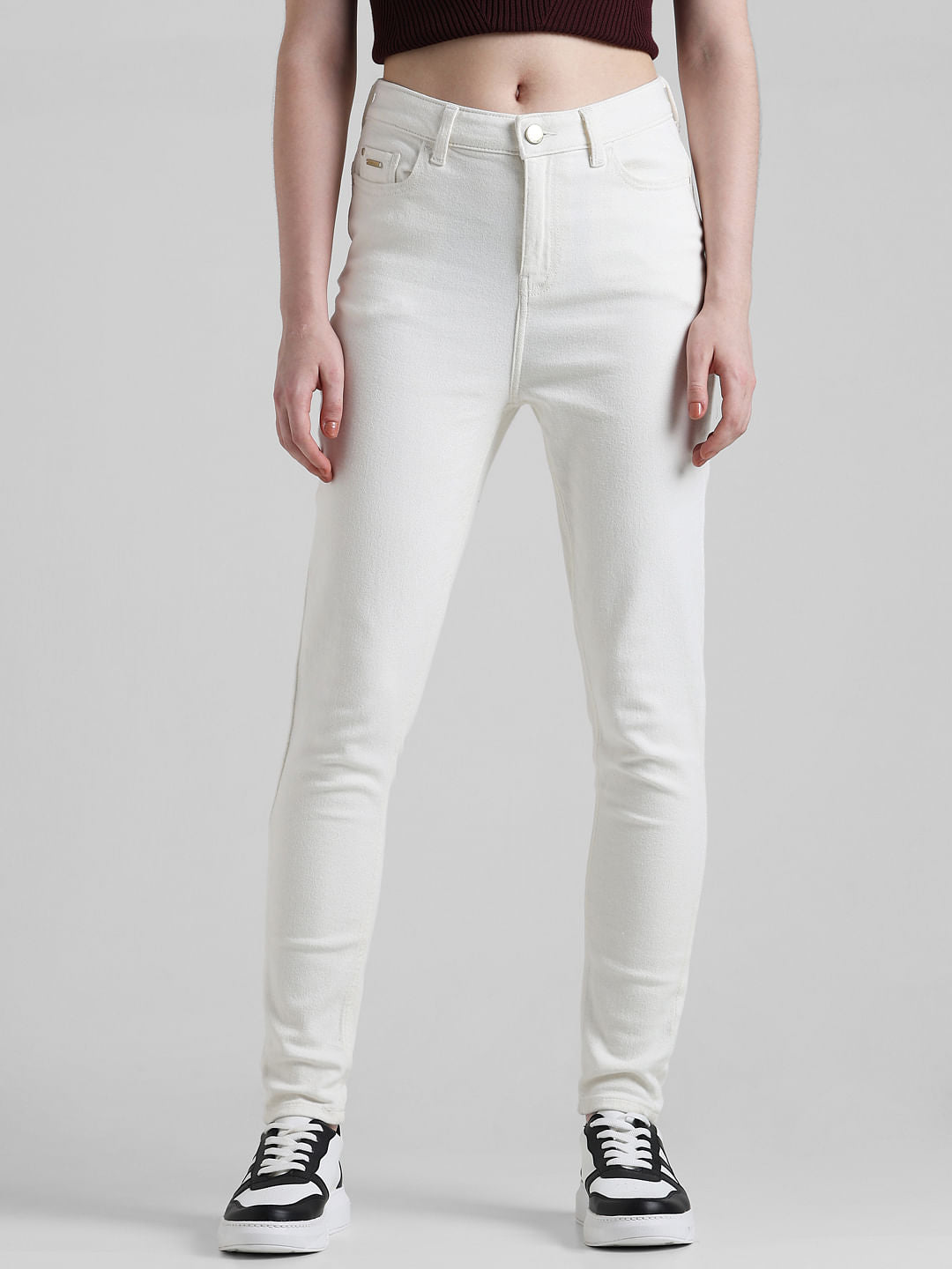 White High Rise Piper Skinny Fit Jeans