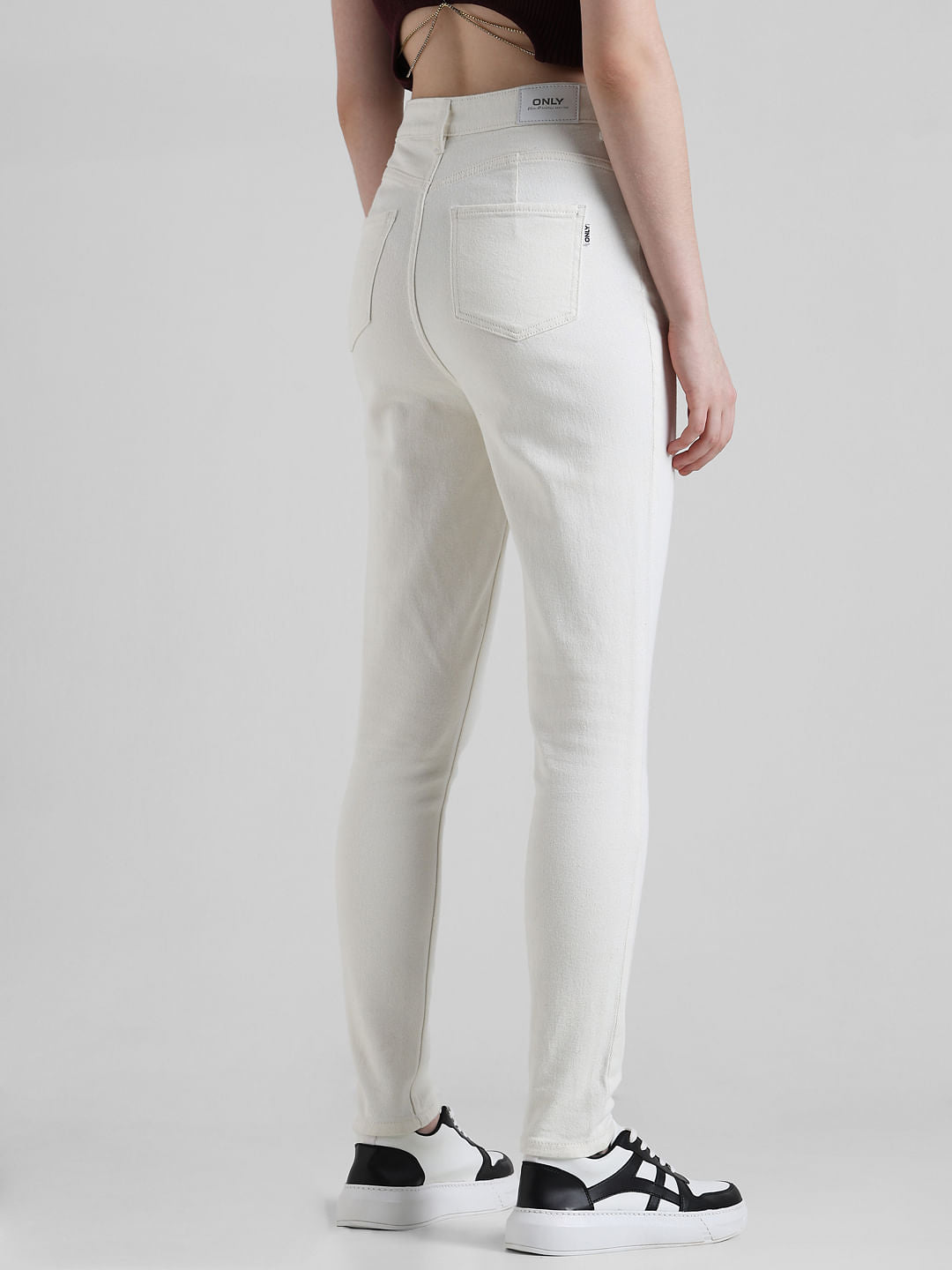 White High Rise Piper Skinny Fit Jeans