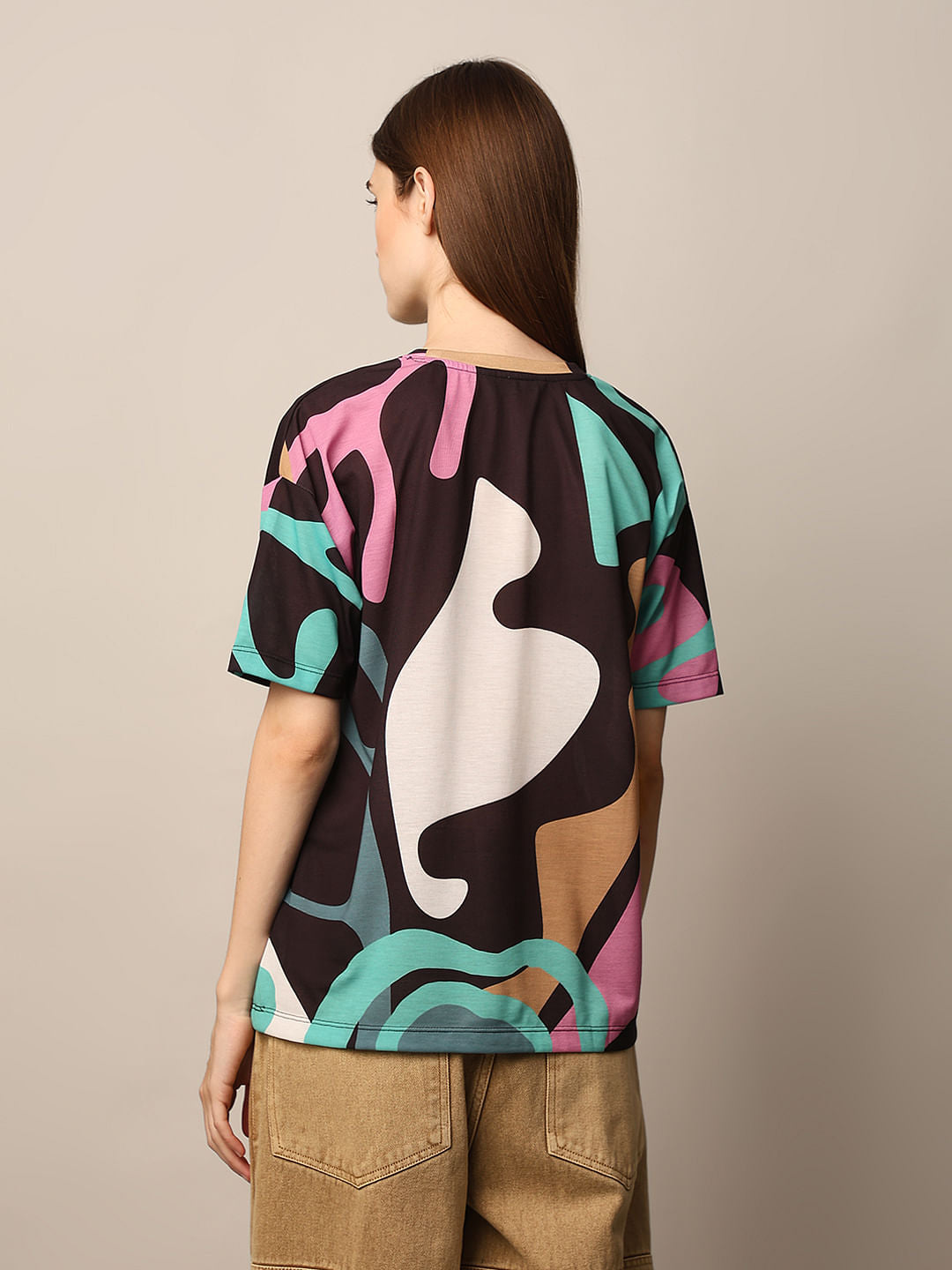 Black Printed Oversized T-Shirt