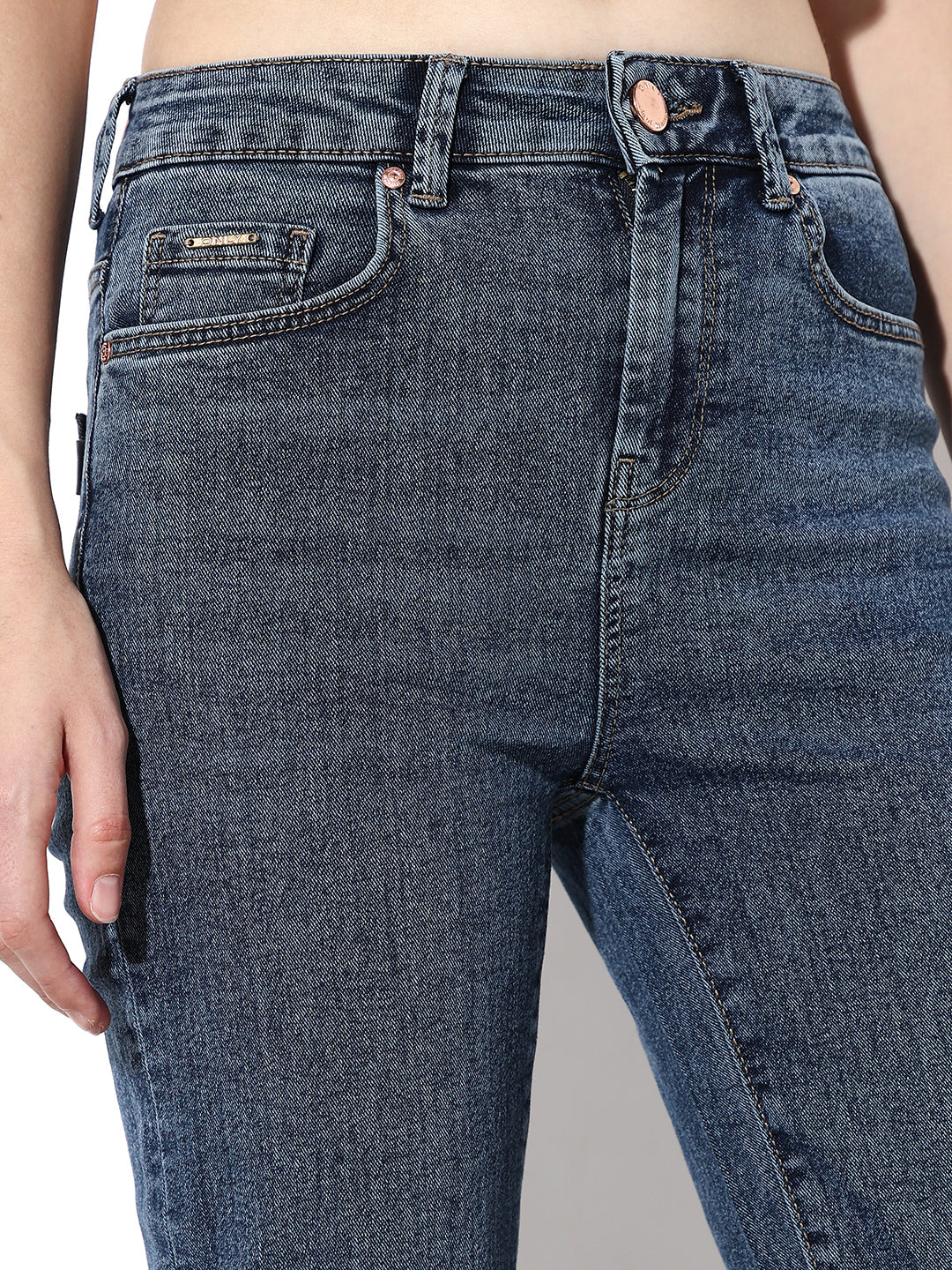 Dark Blue High Rise Flared Jeans