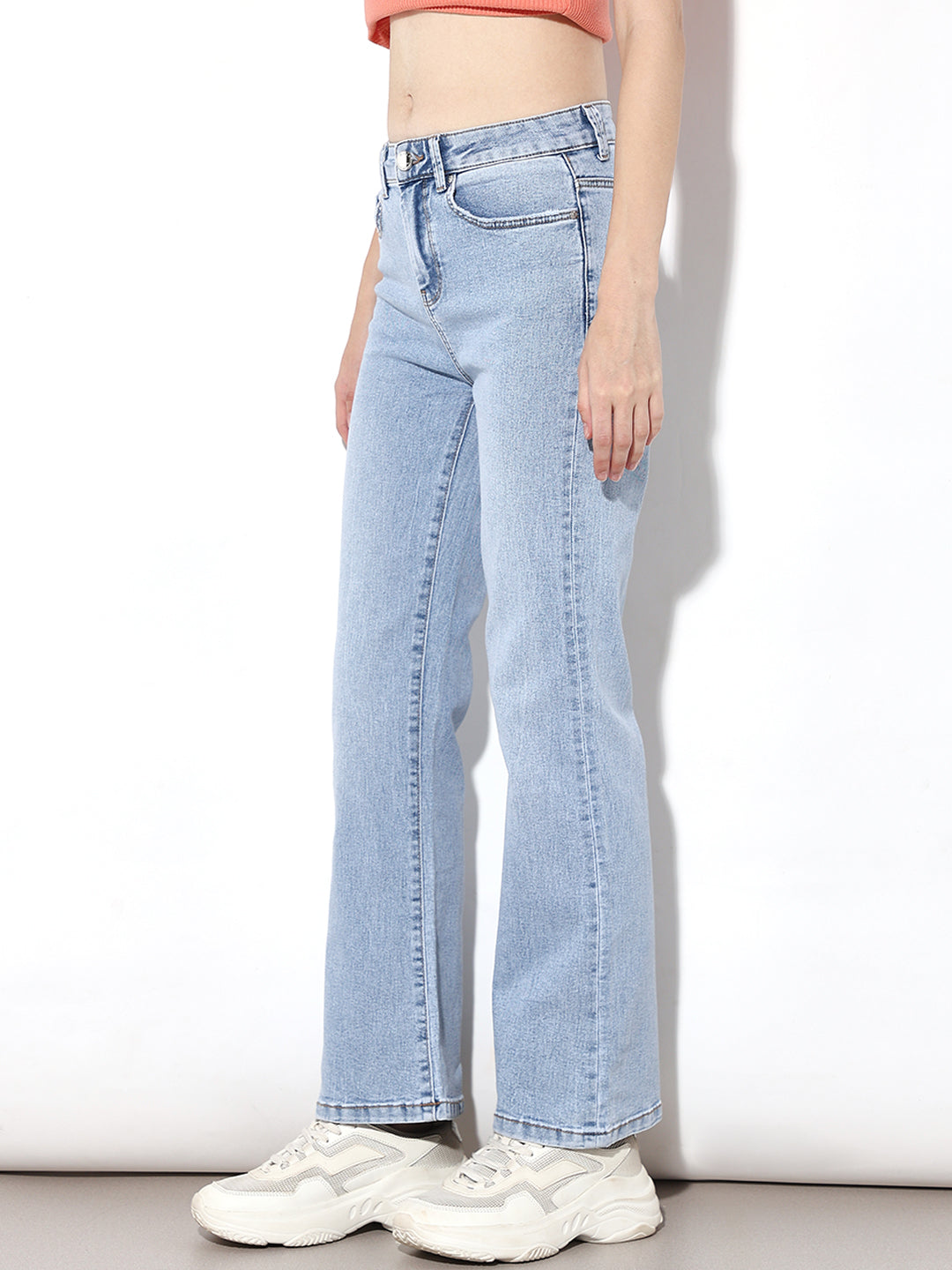 Light Blue High Rise Flared Jeans