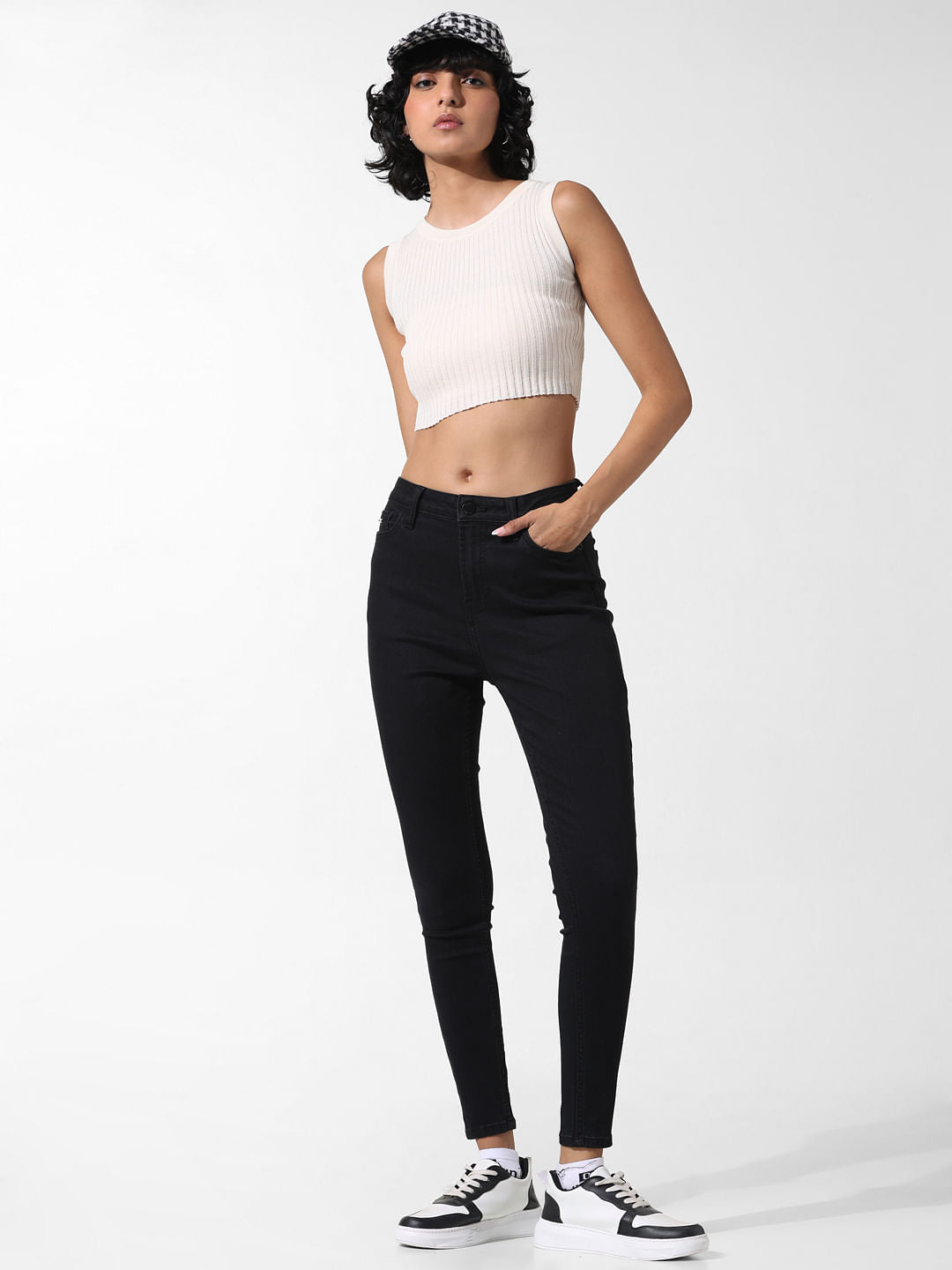 Black High Rise Piper Skinny Jeans